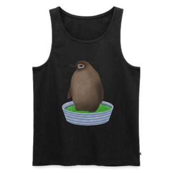 Pesto-Pinguin - Männer Premium Bio Tank Top - Schwarz - Vorne - AI Model Male 178 light (178cm)