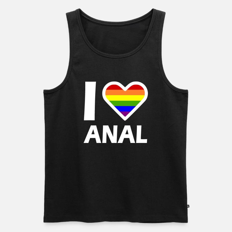 I love anal - Männer Premium Bio Tank Top - Schwarz