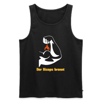 Der Bizeps brennt Muskeln Sport Fitness - Männer Premium Bio Tank Top - Schwarz - Vorne - AI Model Male 178 light (178cm)