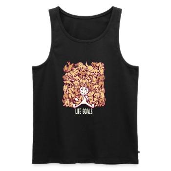Lebensziele - Golden Labrador Retriever Hunde - Männer Premium Bio Tank Top - Schwarz - Vorne - AI Model Male 178 light (178cm)