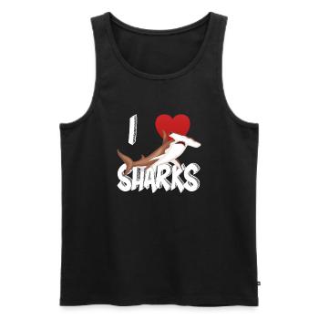 I Love Sharks Cute Novelty Week of the Shark Gift Idea For Shark Lovers Graphic Hammerhead Shark - Men's Premium Organic Tank Top - black - Front - AI Model Male 178 light (178cm)