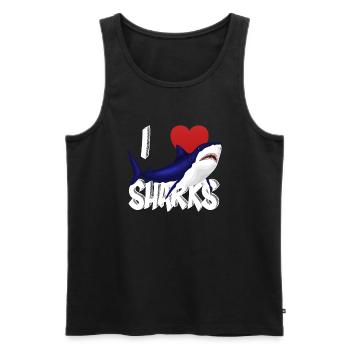 I Love Sharks Cute Novelty Week of the Shark Gift Idea For Shark Lovers Epic Graphic Shark - Men's Premium Organic Tank Top - black - Front - AI Model Male 178 light (178cm)