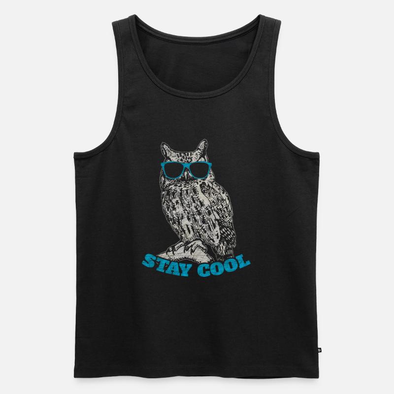 Eule - Männer Premium Bio Tank Top - Schwarz