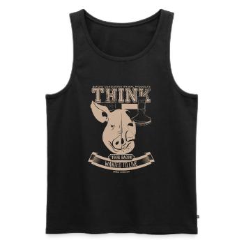 Your bacon wanted to live (light brown) - Men's Premium Organic Tank Top - black - Front - Michal (187cm)