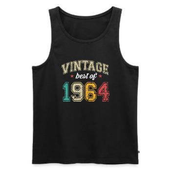 Vintage 1964 Birthday - Men's Premium Organic Tank Top - black - Front - Michal (187cm)