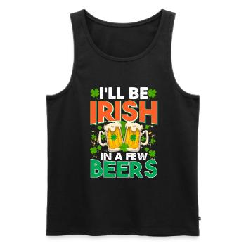 St Paddy's St Patricksday St Patrick Day - Men's Premium Organic Tank Top - black - Front - Michal (187cm)
