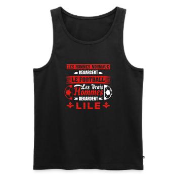 LILE - Débardeur bio Premium Homme - noir - Devant - Michal (187cm)