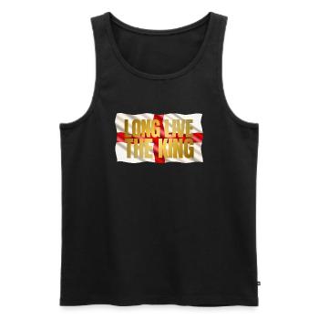 British King Coronation Charles England Flag - Men's Premium Organic Tank Top - black - Front - AI Model Male 178 light (178cm)