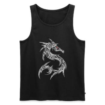 FANTASY DRAGON - dot painting art 2 - Débardeur bio Premium Homme - noir - Devant - AI Model Male 178 light (178cm)