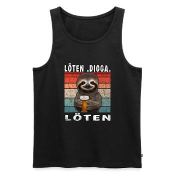 Löten Digga Löten - Männer Premium Bio Tank Top - Schwarz - Vorne - Michal (187cm)