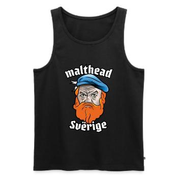 Malthead Sverige - Men's Premium Organic Tank Top - black - Front - Michal (187cm)
