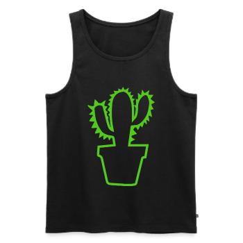 Cactus arbuste Cactus piquant jardinier de jardin - Débardeur bio Premium Homme - noir - Devant - AI Model Male 178 light (178cm)
