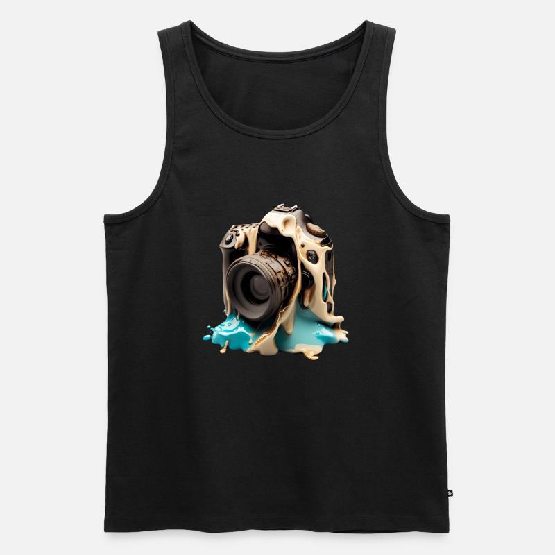 Schmelzende Kamera - Männer Premium Bio Tank Top - Schwarz