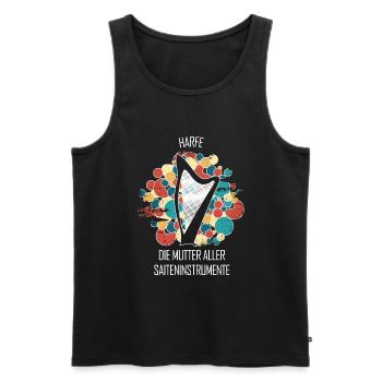 Harfe Geschenk Musikinstrument Musiker Zupfen - Männer Premium Bio Tank Top - Schwarz - Vorne - Michal (187cm)