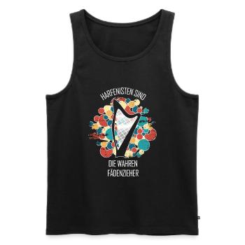 Harfe Geschenk Musikinstrument Musiker Zupfen - Männer Premium Bio Tank Top - Schwarz - Vorne - Michal (187cm)