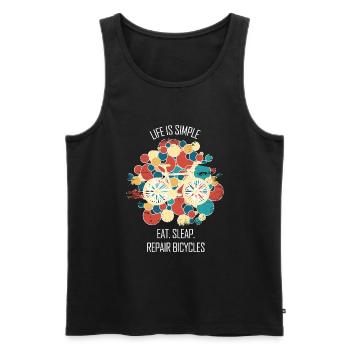 Fahrradwerkstatt Fahrradmonteurin Fahrrad - Männer Premium Bio Tank Top - Schwarz - Vorne - Michal (187cm)