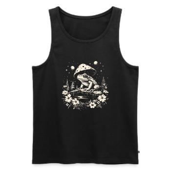 Frog Cottagecore Moon - Men's Premium Organic Tank Top - black - Front - Michal (187cm)