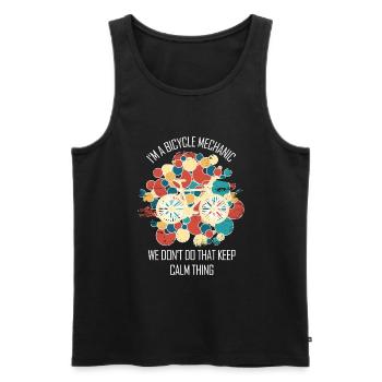Fahrradwerkstatt Fahrradmonteurin Fahrrad - Männer Premium Bio Tank Top - Schwarz - Vorne - Michal (187cm)