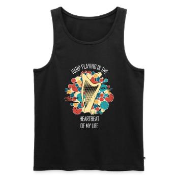 Harfe Geschenk Musikinstrument Musiker Zupfen - Männer Premium Bio Tank Top - Schwarz - Vorne - Michal (187cm)
