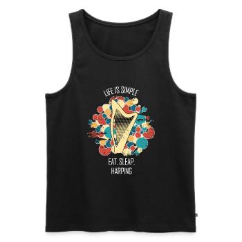 Harfe Geschenk Musikinstrument Musiker Zupfen - Männer Premium Bio Tank Top - Schwarz - Vorne - Michal (187cm)