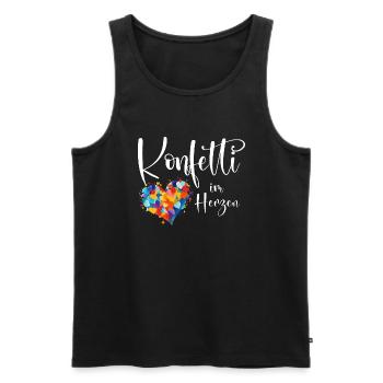 Köln Karneval Alaaf Jeck Party Konfetti Herz - Männer Premium Bio Tank Top - Schwarz - Vorne - Michal (187cm)