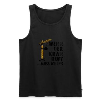 Bauarbeiter Shirt · Kran Arbeit · Last Geschenk - Männer Premium Bio Tank Top - Schwarz - Vorne - Michal (187cm)