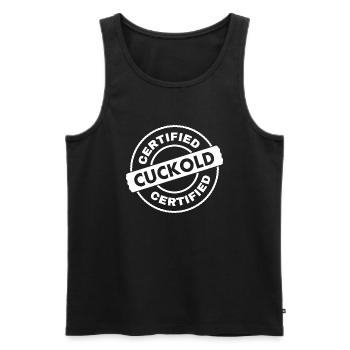 certified cuckold - Männer Premium Bio Tank Top - Schwarz - Vorne - AI Model Male 178 light (178cm)