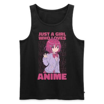 Just A Girl Who Loves Anime Anime Girl Anime Merch - Men's Premium Organic Tank Top - black - Front - Michal (187cm)