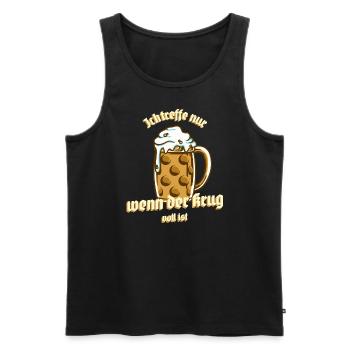 Ich treffe nur wenn der Krug voll ist Darts Design - Männer Premium Bio Tank Top - Schwarz - Vorne - Michal (187cm)