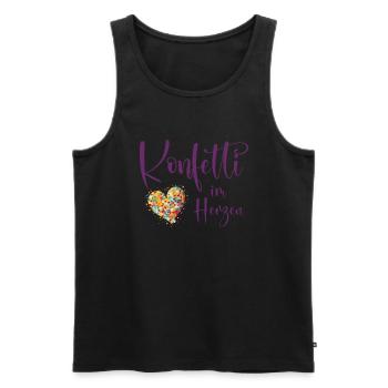 Köln Karneval Alaaf Jeck Party Konfetti Herz - Männer Premium Bio Tank Top - Schwarz - Vorne - Michal (187cm)