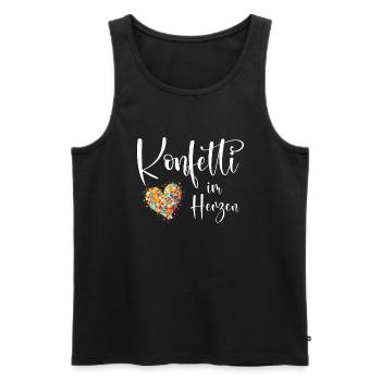 Köln Karneval Alaaf Jeck Party Konfetti Herz - Männer Premium Bio Tank Top - Schwarz - Vorne - Michal (187cm)