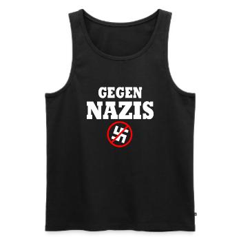 Gegen nazis - Männer Premium Bio Tank Top - Schwarz - Vorne - Michal (187cm)