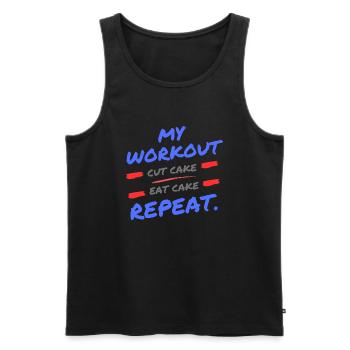 Eat Red Apple Pie - Men's Premium Organic Tank Top - black - Front - AI Model Male 178 light (178cm)