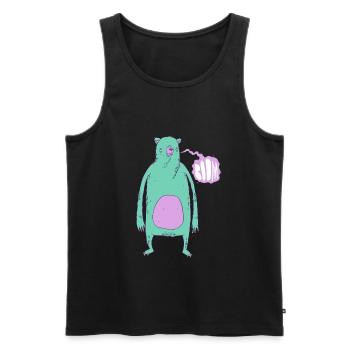 Boom Bear Green - Débardeur bio Premium Homme - noir - Devant - AI Model Male 178 light (178cm)