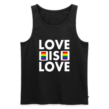 Love is love - Männer Premium Bio Tank Top - Schwarz - Vorne - AI Model Male 178 light (178cm)