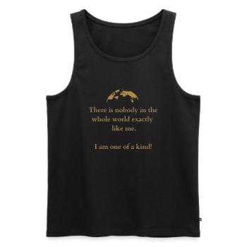 One of a Kind (Positive Design) - Men's Premium Organic Tank Top - black - Front - Michal (187cm)