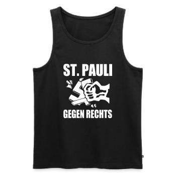 St pauli gegen rechts - Männer Premium Bio Tank Top - Schwarz - Vorne - Michal (187cm)