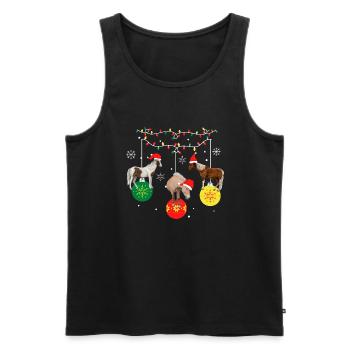 Pferd zu Weihnachten. Weihnachtsgeschenk - Männer Premium Bio Tank Top - Schwarz - Vorne - Michal (187cm)