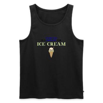 crème glacée drôle crème glacée sweet gift idea funny food - Débardeur bio Premium Homme - noir - Devant - Michal (187cm)