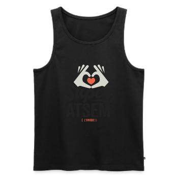 Super ATSEM l unique cadeau atsm - Débardeur bio Premium Homme - noir - Devant - Michal (187cm)
