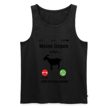 Ziege Ziegenbock Ziegen Landwirt Ziegenwirt lustig - Männer Premium Bio Tank Top - Schwarz - Vorne - Michal (187cm)