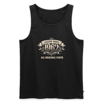 Retro Vintage Birthday Legend Since 1962 - Männer Premium Bio Tank Top - Schwarz - Vorne - Michal (187cm)