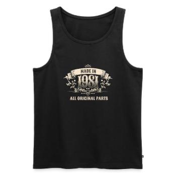 Retro Vintage Birthday Made In 1981 All Original - Männer Premium Bio Tank Top - Schwarz - Vorne - Michal (187cm)