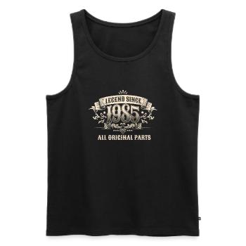 Retro Vintage Birthday Legend Since 1985 Original - Männer Premium Bio Tank Top - Schwarz - Vorne - Michal (187cm)