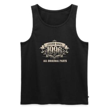 Retro Vintage Legend Since 1996 All Original Parts - Männer Premium Bio Tank Top - Schwarz - Vorne - AI Model Male 178 light (178cm)