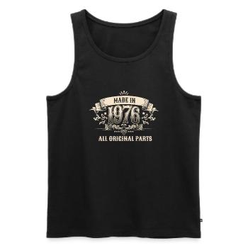 Retro Vintage Birthday Made 1976 Original Parts - Männer Premium Bio Tank Top - Schwarz - Vorne - AI Model Male 178 light (178cm)