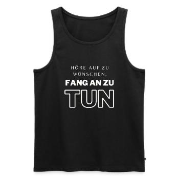 POSITIVE EINSTELLUNG MINDSET Motivation - Männer Premium Bio Tank Top - Schwarz - Vorne - AI Model Male 178 light (178cm)