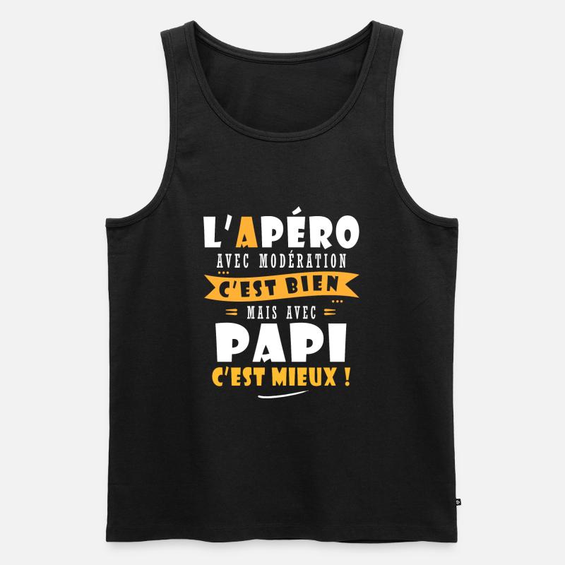 Papi Cadeau Humour papy cadeau papi papy - Débardeur bio Premium Homme - noir