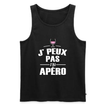 je peux pas j ai apéro pour homme femme - Débardeur bio Premium Homme - noir - Devant - AI Model Male 178 light (178cm)