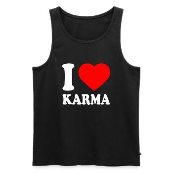 I love karma - Débardeur bio Premium Homme - noir - Devant - AI Model Male 178 light (178cm)